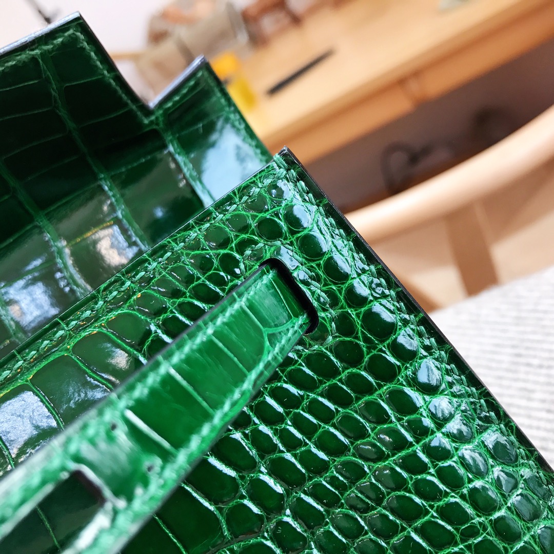 에르메스 미니 켈리백22 버트폰스 은장 샤이니 악어가죽